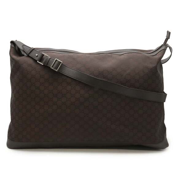 GUCCI Authentic Brown Leather Shoulder Bag